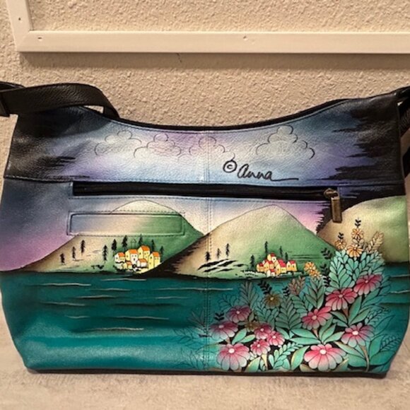 Anna by Anushka Hand Painted Crossbody - Moon Lit Capri - Picture 2 of 3